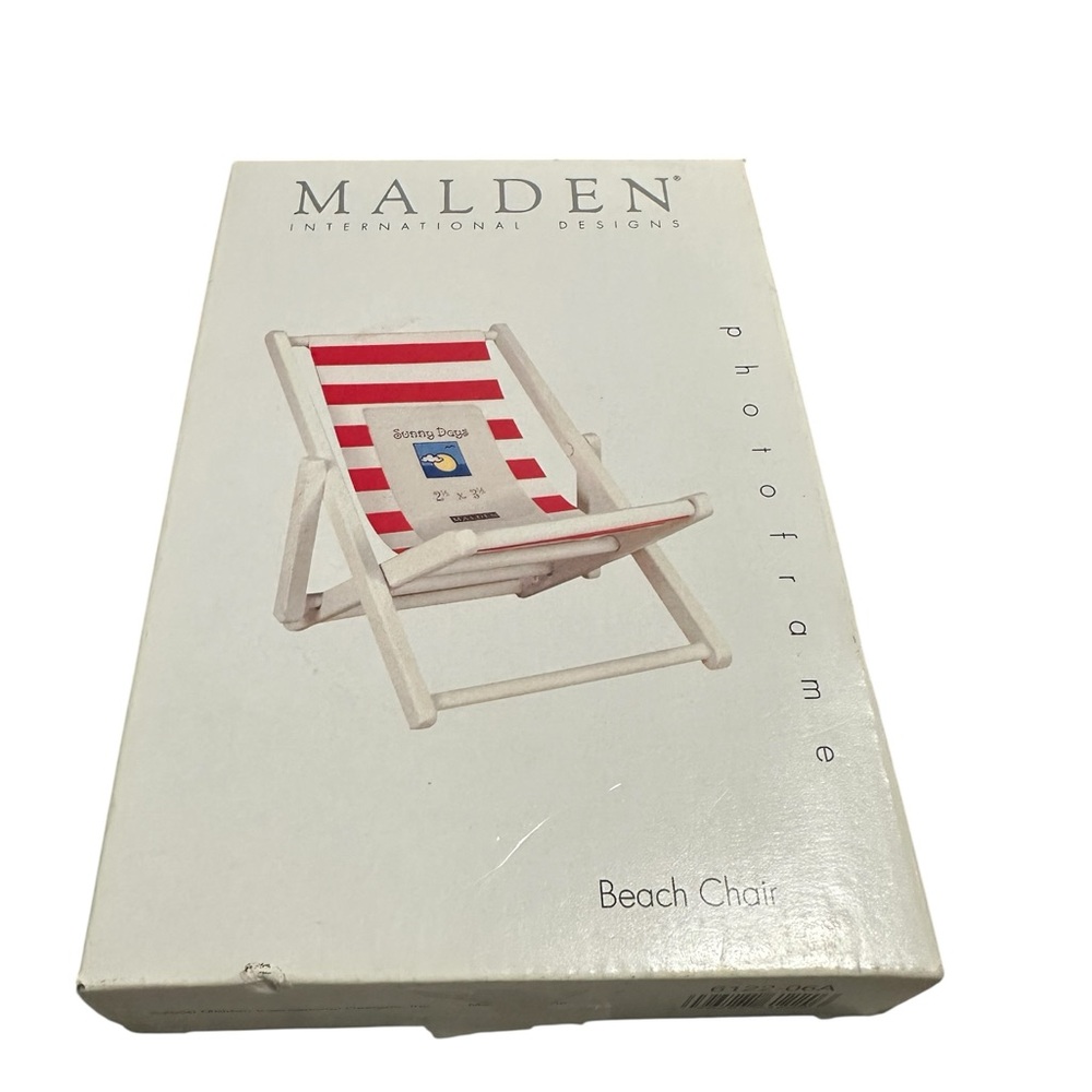 Malden Summer Memories Beach Chair Photo Frame - Red and White Stripes New